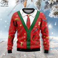 thumbnail image 3 of Sudadera unisex informal de invierno con estampado 3D de árbol de Navidad, Papá Noel, tatuaje, gato, animal, ciervo, oso, fea, M7, 3 of 5