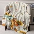 thumbnail image 6 of Farmhouse Fall Thanksgiving Throw Blankets, Orange White Blue Pumpkins Sunflower Soft Fleece Blanket Decorative for Home Sofa Couch Chair Living Bedroom, 50x60 inches,, 6 of 8