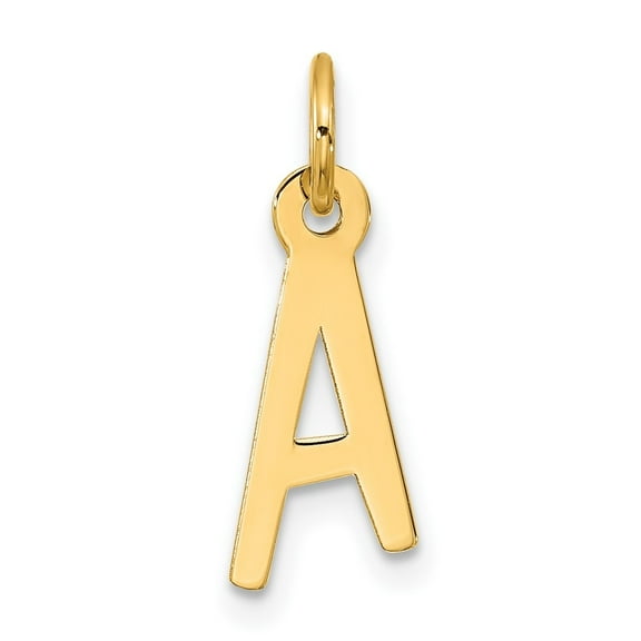 Auriga Fine Jewelry 10K Yellow Gold Large Slanted Block Initial A Charm for Women (L-21.25 mm, W-6.8 mm)