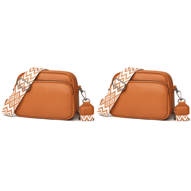 Bolso Hombro Retro para Mujer Bandolera Con Correa Ancha Cuero PU (marrón)