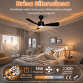 thumbnail image 3 of Ventilador de techo Artlite AVE-302 con 3 palas de ABS color negro estructura color negro, 1.06m de diámetro 50 Hz/60 Hz, 3 of 7