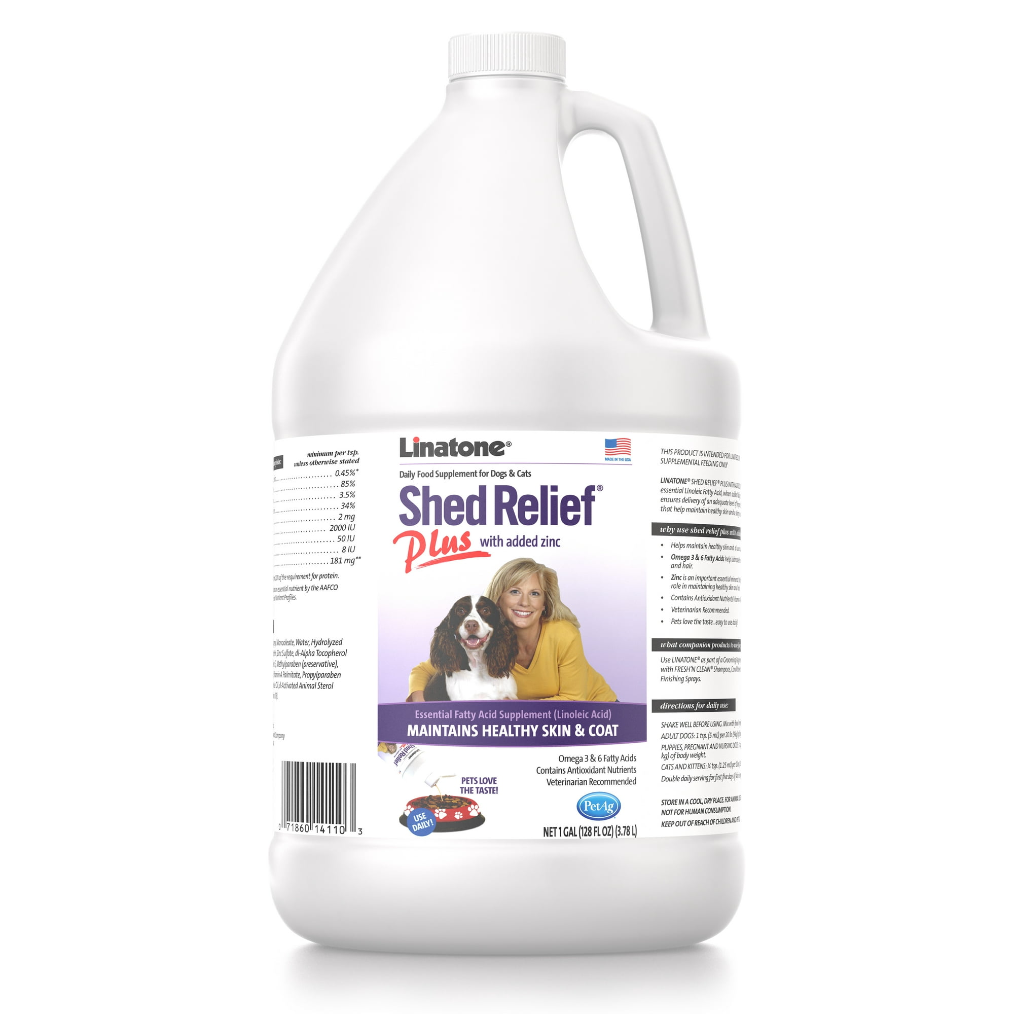 Linatone Shed Relief Plus for Dogs & Cats, 1 gal.