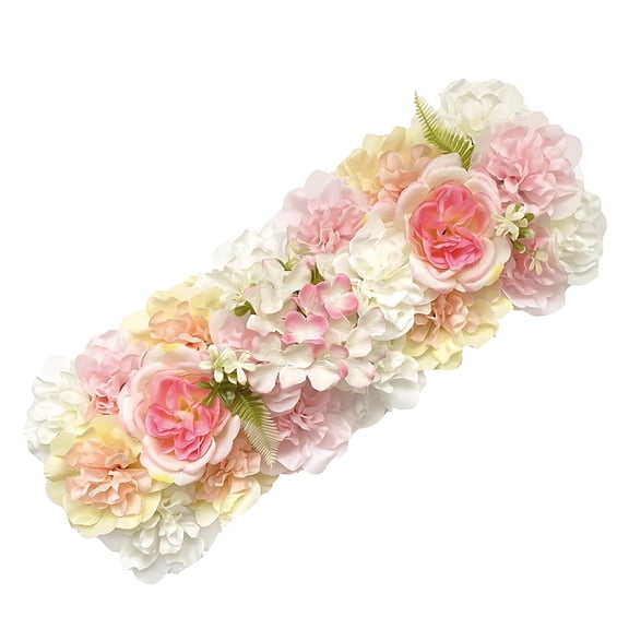 Artificial Flower Arrangement, Realistic Silk Champagne Floral Panel, 3D Full Wedding Arch Backdrop Decor, Shop Window Event Display, 19.7 x 7.9 in / 50 x 20 cm