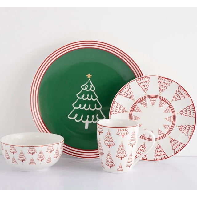 Vajilla Navideña Vascella Porcelana para 4 personas 16pz
