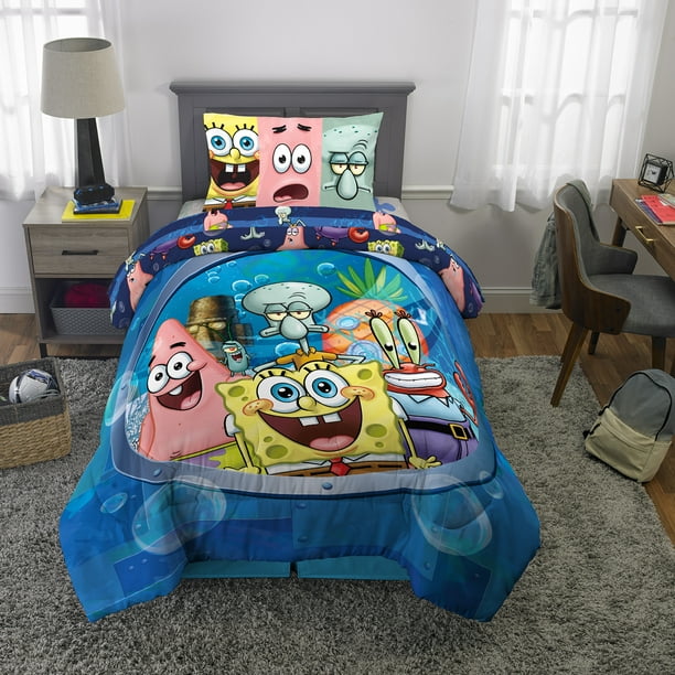 Spongebob Squarepants BedinaBag, Kids Bedding Bundle Set, 5Piece