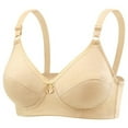 thumbnail image 1 of Mgmyaa Bras for Women Solid Color Back Buckle Thin Style Ventilate Bra Wireless Bras, 1 of 5
