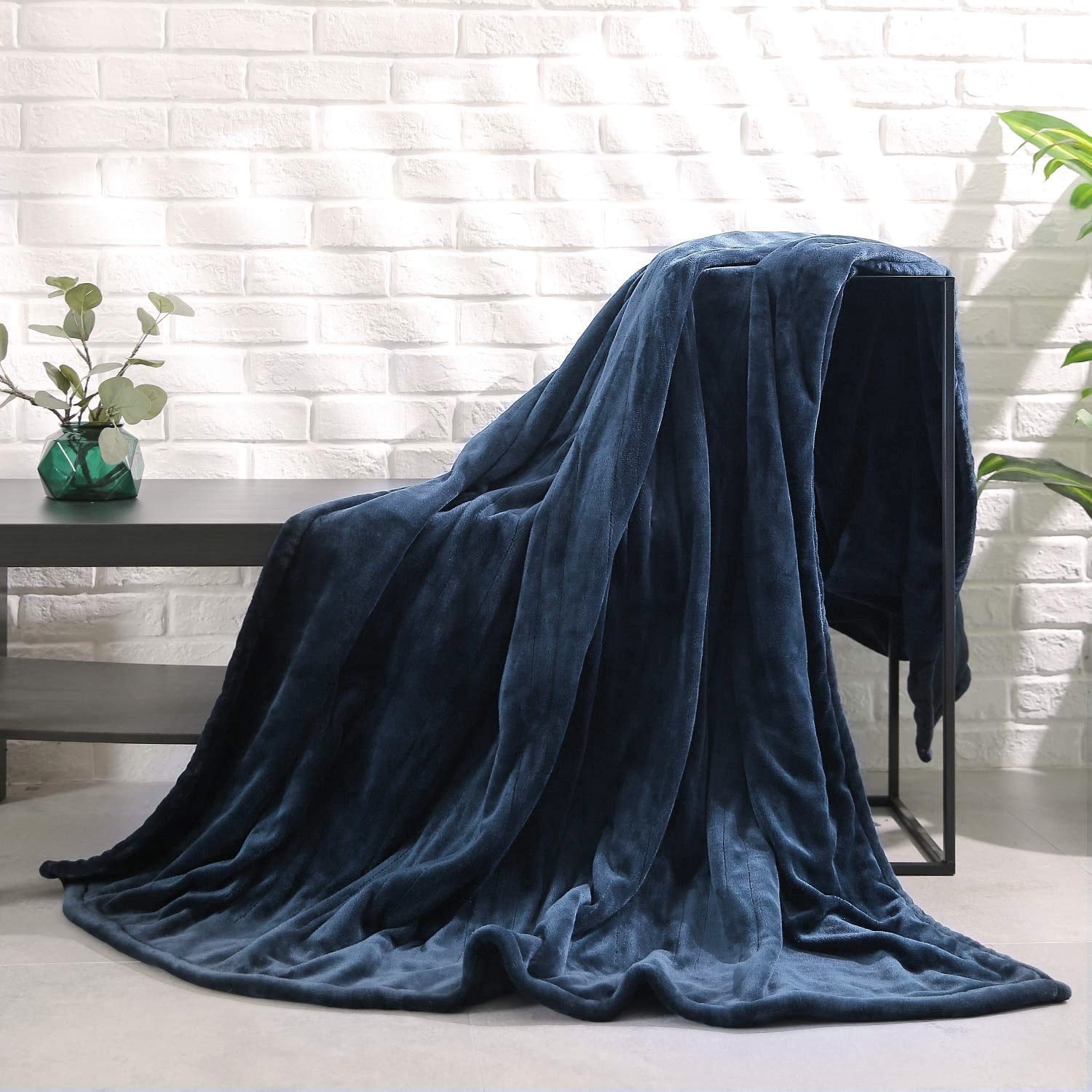 Entil Electric Heated Blanket Twin Size with 4 Heating Levels & 10H Auto-off Timer, Machine Washable, Blue