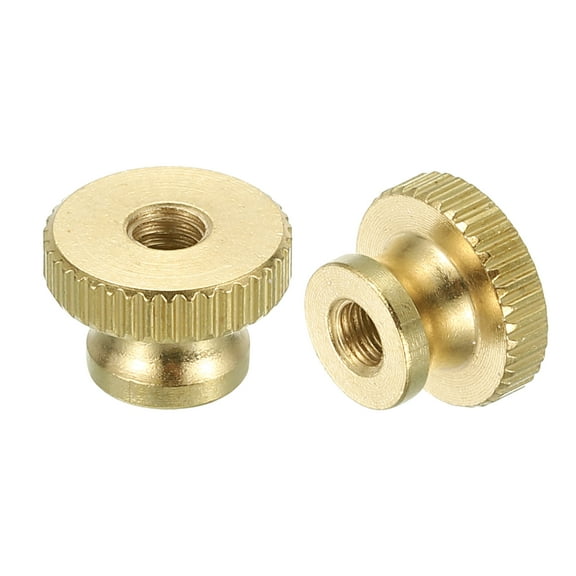 Uxcell Knurled Thumb Nuts, 18pcs M4x D12mm x H8mm Brass Knurled Nut with Collar High Head
