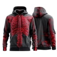 thumbnail image 4 of RUTAYY Boys Zip Up Hoodie Long Sleeve Skeleton Full Print Halloween Front Pocket Hooded Jacket Red, 4 of 4