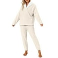 thumbnail image 3 of Women Fluzzy Pajamas Warm Pullover Lapel Sleepwear Sets Women's Pajama Shorts The before Christmas Pajamas Fuzzy Pajama Set for Women Womens Button Pajama Tops Womens Pajamas Ink and Womens Two, 3 of 5