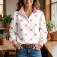 thumbnail image 2 of Gkeoshab 2026 New Women's Cute Print Blouse Themed Shirt Valentine's Day Casual Top White XL, 2 of 4