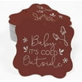 thumbnail image 2 of Inkdotpot Real Silver Foil Baby It's Cold Outside Baby Shower Tags Favor Bracket Shape Hang Pack Of 50 Paper Tags, 2 of 7