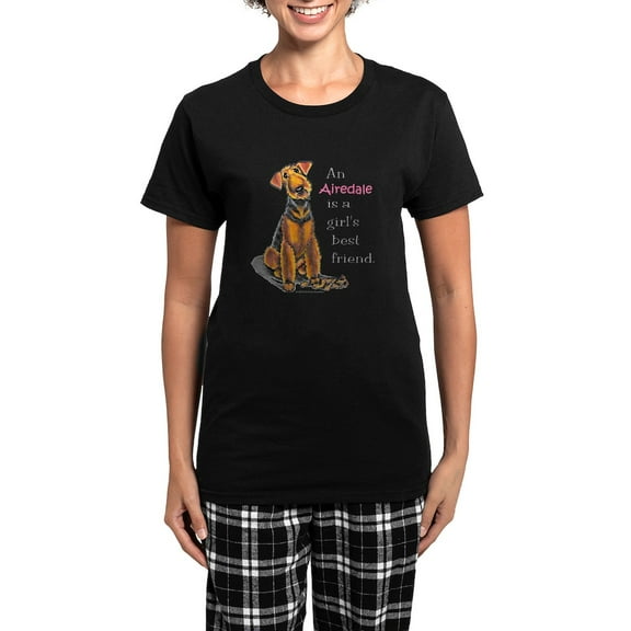 CafePress - Airedale Terrier Lover Women's Dark Pajamas - Women's Short Sleeve Print T-Shirt and Pants Dark Cotton Pajama Set