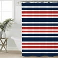 thumbnail image 2 of Navy Blue Red Striped Shower Curtains for Bathroom Waterproof Fabric Bath Curtains Decor Bath Tub Curtain Gradient Horizontal Lines Decorative Shower Curtain Sets with 12 Hooks, 72x72 Inch, 2 of 6