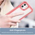 thumbnail image 3 of Case for iPhone 12 iPhone 12 pro Case Slim Dropproof [Defend from Drop/Scratch/Slip/Fingerprint] Clear Acrylic Hard Back Soft TPU Bumper Hybrid Phone Cover for iPhone 12 Pro/12-Red, 3 of 16