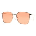 thumbnail image 2 of Womens Sunglasses Thin Square Gold Metal Frame Orange Lens UV 400, 2 of 4