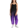 thumbnail image 5 of Hduncf Girls Sleeveless Jumpsuits Casual Spaghetti Strap Romper with Side Pockets Teen Girls Wide Leg Jumpsuit Summer Outfits Purple 11-12 Years, 5 of 9