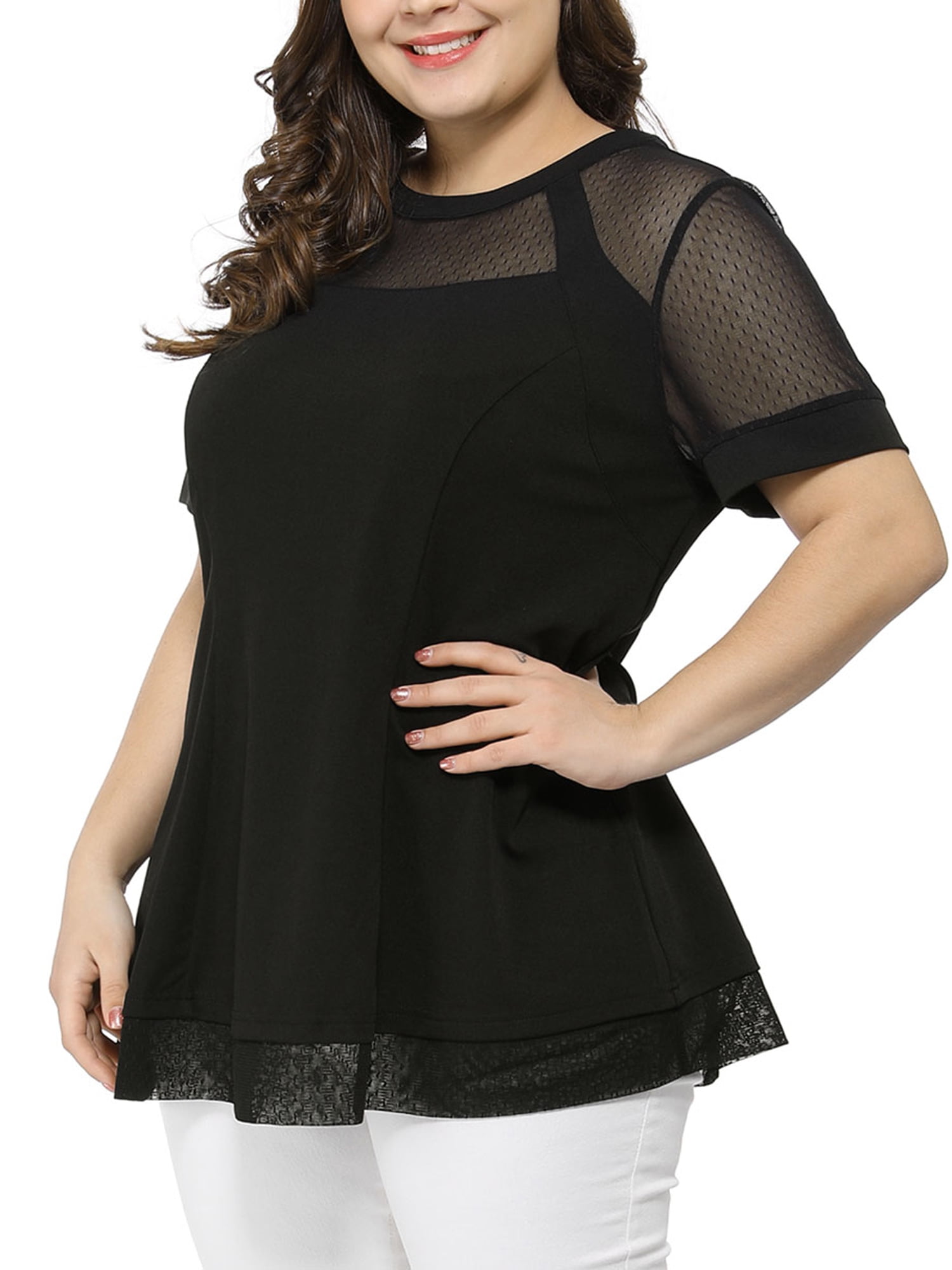plus size black peplum top