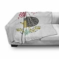 thumbnail image 3 of Hedgehog Soft Flannel Fleece Throw Blanket, Ink Splatter Spotted I Love You Words and Floral Wreath Forget-Me-Not Flower, Cozy Plush for Indoor and Outdoor Use, 50" x 60", Multicolor, by Ambesonne, 3 of 6