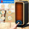 thumbnail image 2 of Portable Space Heater, 900W Electric Heater PTC Ceramic Fast Safety Heat for Office Bedroom Home and Indoor, 2 of 9