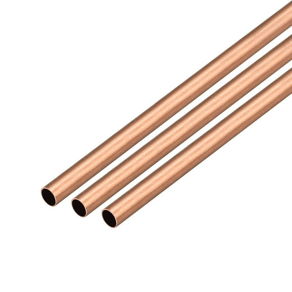 Uxcell Tubo Redondo de Cobre de 500mm 3Pcs 8mm(ID)x9mm(OD)x500mm(L)