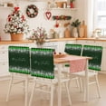thumbnail image 2 of Merry Christmas Chair Covers Set of 4 Modern Snowflakes Buffalo Plaid Dark Green Chair Back Covers Stretch Removable Washable Slipcovers Protector for Dining Room Kitchen Party Decor, 2 of 5
