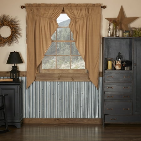 Golden Tan Primitive Curtains Kindred Star Rod Pocket Cotton