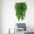 2PCS Artificial Hanging Fake Plant in Pots Fern Succulent Plant Green