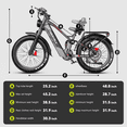 thumbnail image 3 of DriftGod for Adults, Long range 120Miles Mountain Bike, 26"Fat Tire with 60V 50AH Battery Full Suspension Cruiser Bike, 3 of 6