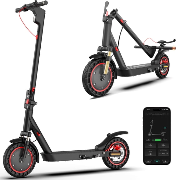 Electric Scooter for Adults with Smart App Control & Turn Signals, 550W Motor, 18 MPH, 10" Honeycomb Tires, Dual Suspension Foldable E-Scooter