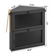 thumbnail image 6 of BGTREND Double Layer Bamboo Bread Box for Kitchen Countertop, Spacious Wooden Corner Bread Storage Container, Under Cabinet Organizer (Black, Extra Large), 6 of 7