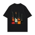 thumbnail image 4 of Crewneck T Shirt Black Guitar Music Instrument Print For Men And Women Casual Wear, 4 of 4