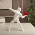thumbnail image 3 of Banksy Estatua de lanzamiento de flores de resina, pequeño adorno artístico, accesorios de regalo, estatuilla coleccionable, sala de estar, dormitorio, oficina, decoración del hogar, regalo para novio, 3 of 5