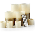 thumbnail image 4 of Furora LIGHTING LED Flameless Candles with Remote Control, Set of 8, Real Wax Battery Operated Pillars and Votives LED Candles with Flickering Flame and Timer Featured - Crystallized Ivory, 4 of 25