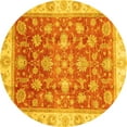 thumbnail image 1 of Ahgly Company Indoor Round Oriental Yellow Traditional Area Rugs, 3' Round, 1 of 4