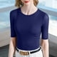 thumbnail image 5 of mfyjkho Tops Para Mujer, Camisa De Malla Con Cuello Redondo De Color Liso Para Mujer Tops De Gimnasio Para Mujer Xl, 5 of 6