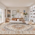 thumbnail image 2 of Roxstand 8x10 Area Rugs for Living Room, Vintage Medallion Washable Rug, Stain Resistant Non Slip Carpet for Bedroom Dining Room Office, Turmeric, 2 of 11