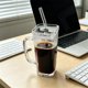 thumbnail image 5 of 250ml Glass Water Cup With Handle Cup Lid Glass Straw Beverage Cup Coffee Cup Cold Drink Cup, 5 of 7