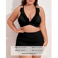 thumbnail image 4 of Jusfitsu Plus Size Bikini Sets for Women V Neck High Waisted Bathing Suits Tummy Control Swimsuits 3 Piece Swimwear, 4 of 6