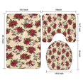 thumbnail image 3 of Multicolor Christmas Floral Pattern Bathroom Rugs Sets 3 Piece,Toilet Cover Set,Absorbent Non Slip Bathroom Mats Sets with U-Shaped Contour Rug Toilet Rug Set, 3 of 5