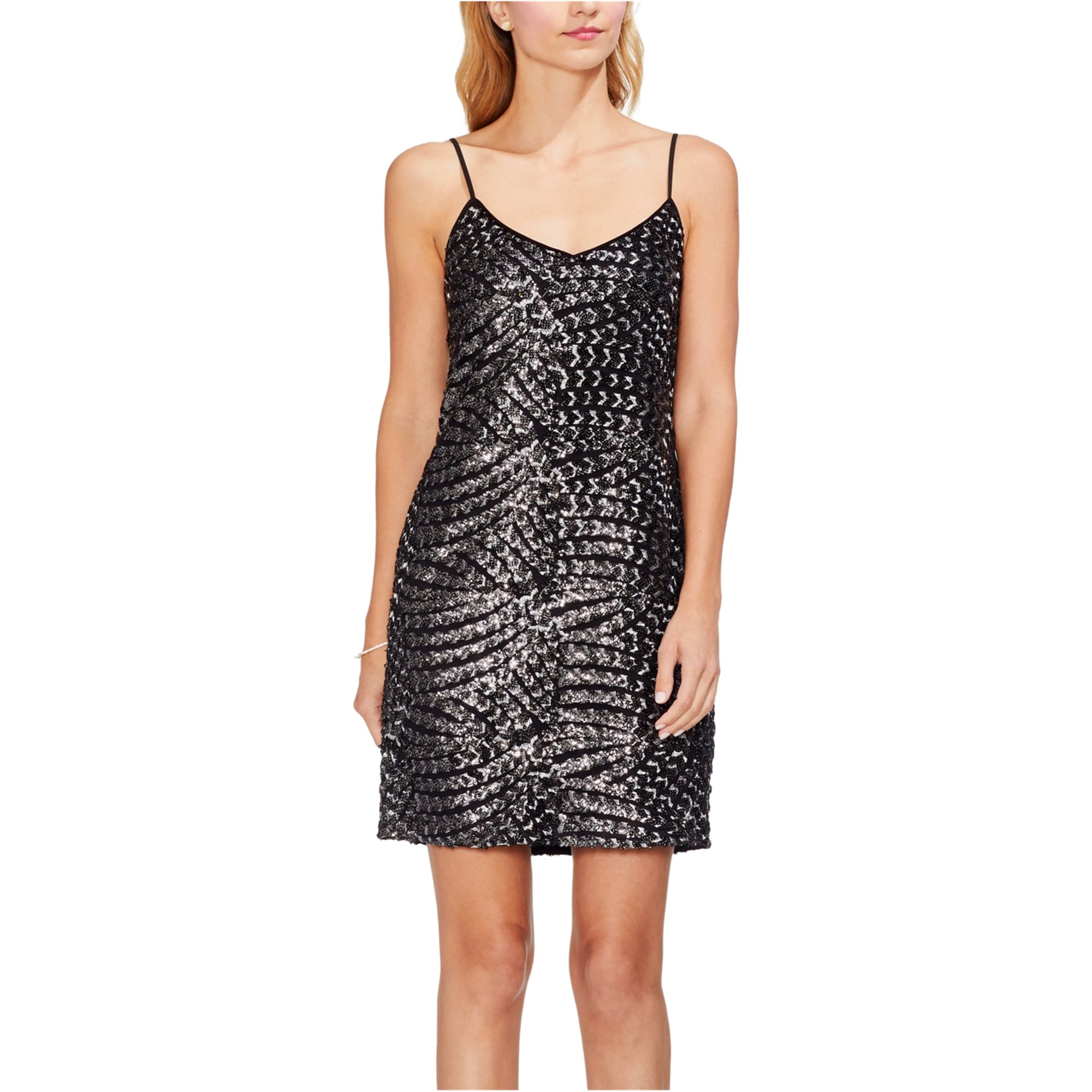 vince camuto black sequin dress
