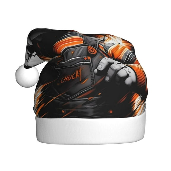 Saiise Chucky Am Christmas Hat,Santa Hat,Xmas Holiday Hat for Adults,Unisex Velvet Classic Santa Hat for Xmas New Year Party Headwear