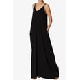 thumbnail image 3 of TheMogan Women's Casual V-Neck Draped Jersey Cami Long Maxi Dress W Pocket Summer Beach Black S, 3 of 6