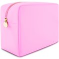 thumbnail image 1 of Bolsa de maquillaje DANCOUR, bolsa grande para cosméticos de nailon rosa claro, 1 of 7