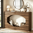 thumbnail image 6 of Winkalon 47.2" Entryway Console Table With Led Light, Farmhouse Narrow Wooden Sofa Table Behind the Couch for Living Room, Hallway, Entrance, Foyer, Brown, 6 of 9