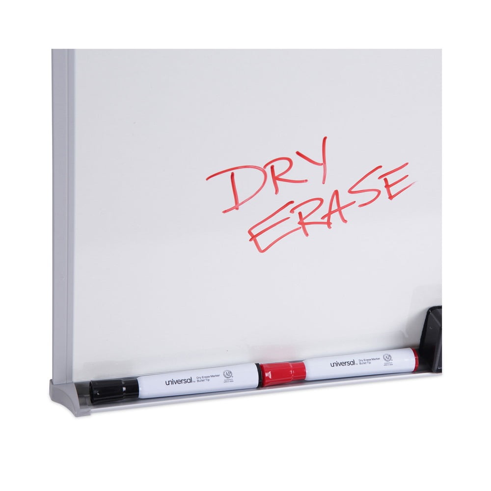 Universal UNV43622 24 in. x 18 in. Melamine Dry Erase Board with Anodized Aluminum Frame - White Surface