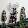 thumbnail image 3 of 16.75" Green and Red Plaid Standing Reindeer Table Top Christmas Decoration, 3 of 3