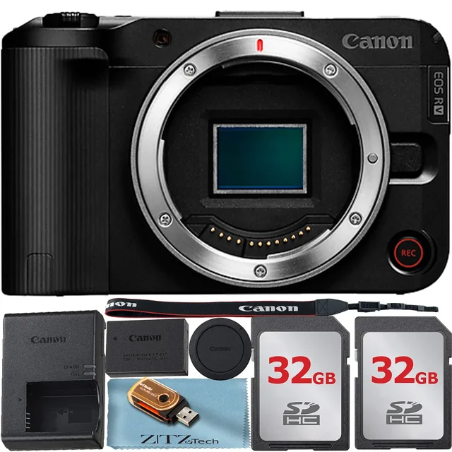 Canon EOS R50 V Appareil Photo Sans Miroir + Lot de 2 Cartes Mémoire 32 Go + Ensemble d'Accessoires ZeeTech