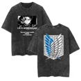 thumbnail image 5 of Camisetas lavadas de Anime Attack on Titan, camisetas gráficas de manga corta transpirables con estampado de doble cara, ropa de calle Vintage Y2k para hombres, 5 of 5