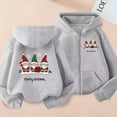 thumbnail image 2 of Atogsazn Kids Girls Christmas Full Zip Hoodies Childrens Oversized Long Sleeve Sweatshirt Fall Winter Tops Clothes 05-Gray 6-7 Years Fashion, 2 of 6